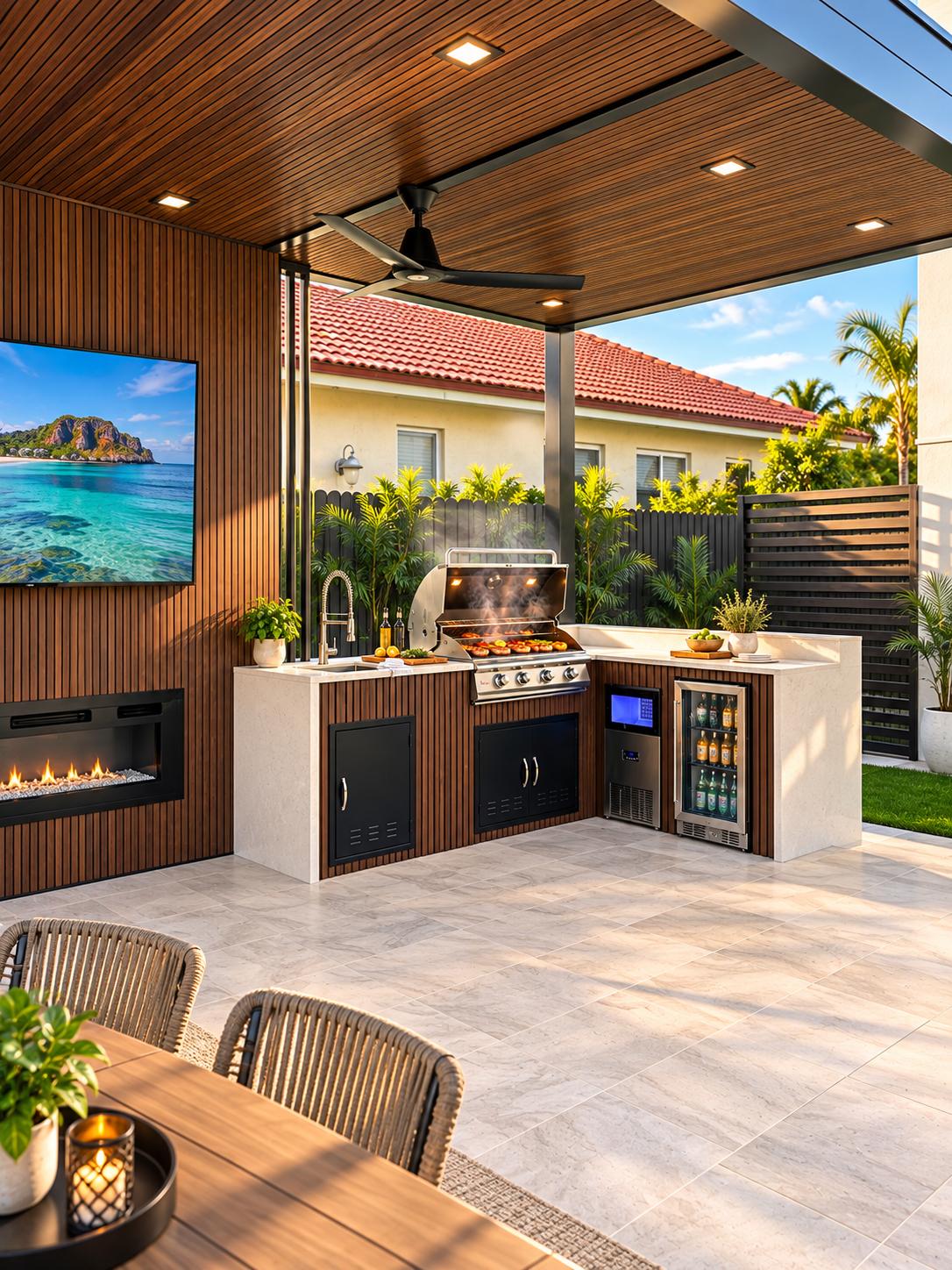18 ft L-Shaped Kitchen with Overhang