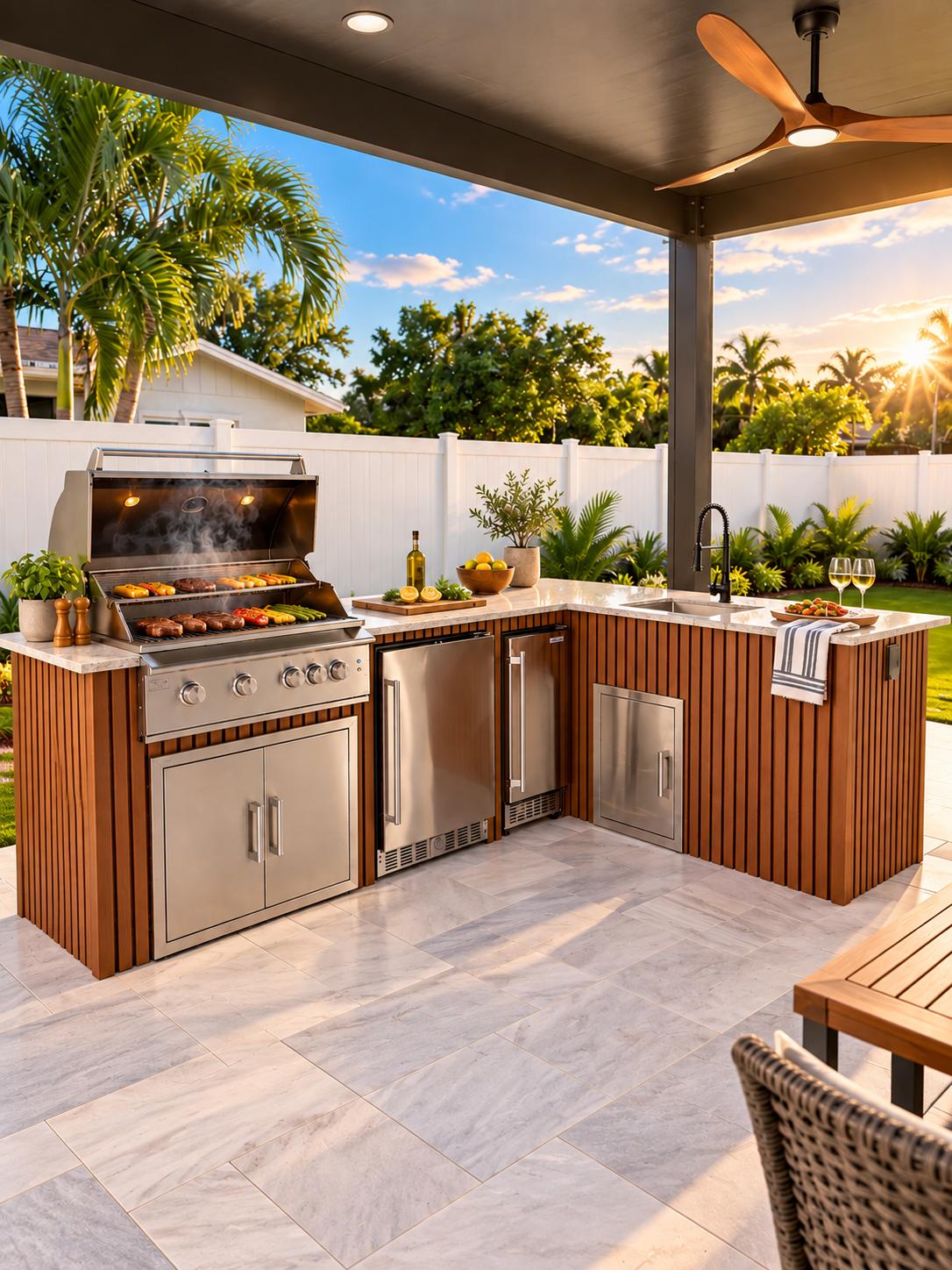 10 × 6 ft L-Shaped Outdoor Kitchen