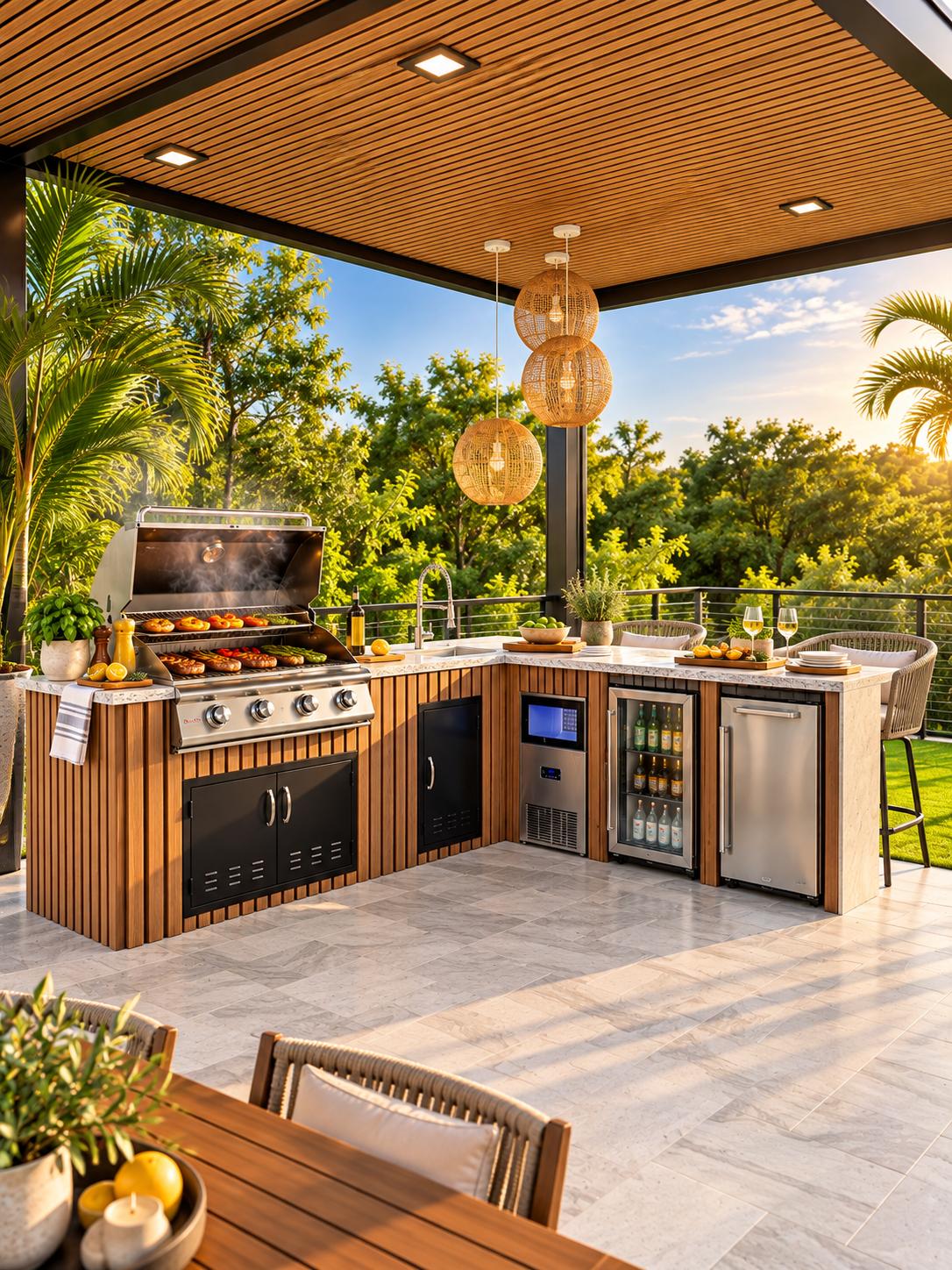 18 ft L-Shaped Kitchen with Overhang